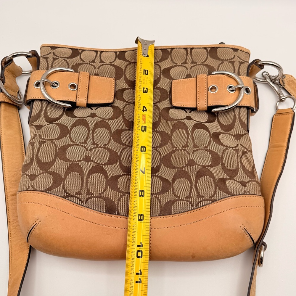 Coach Signature Canvas Crossbody Bag & Wallet Set Brown Tan Leather Y2K Vibes - Picture 13 of 16